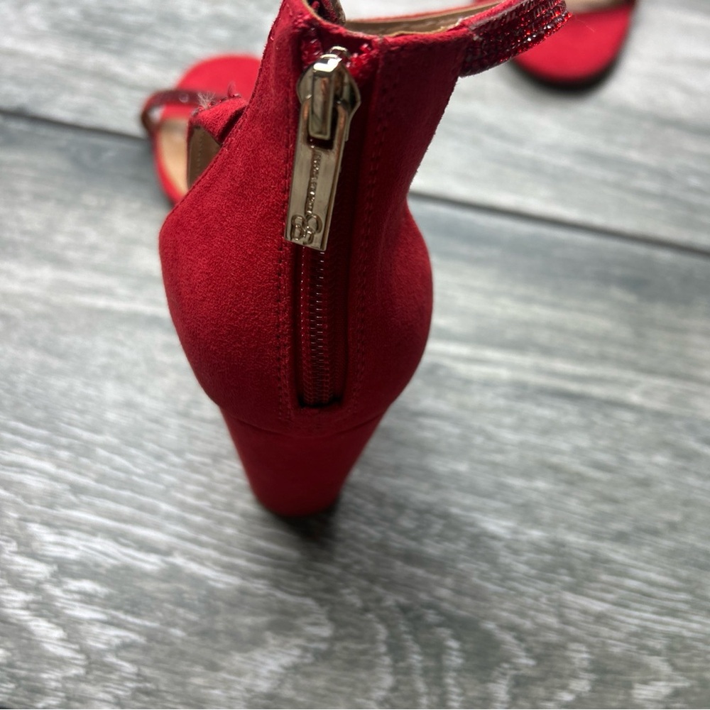 Jessica Simpson Vibrant Red Heels With Sparkling … - image 4